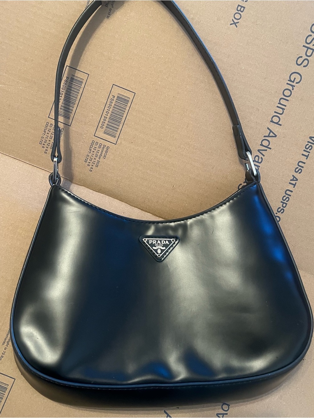 Prada Black Leather Shoulder Bag